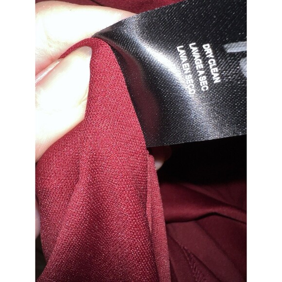 Badgley Mischka Dress 6 Womens Ruby Red Ruched Pleated Drape Sheath Career New - Picture 7 of 13